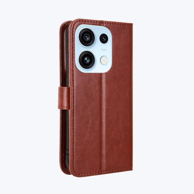 Housse Oppo Reno 16 Portefeuille Effet Cuir Patiné