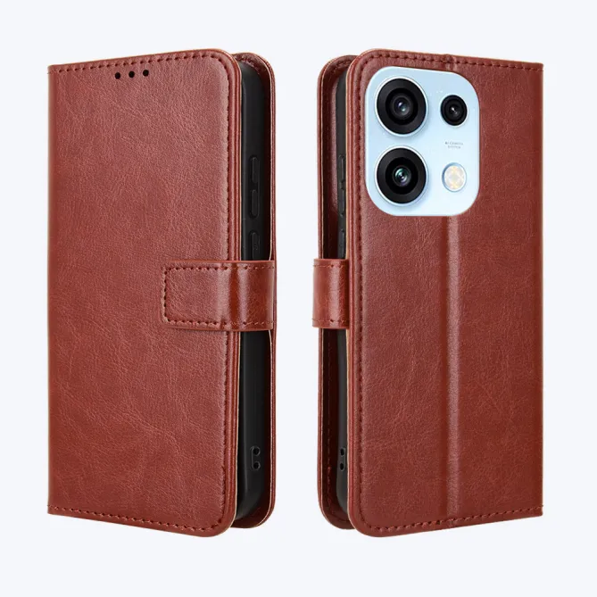 Housse Oppo Reno 16 Portefeuille Effet Cuir Patiné