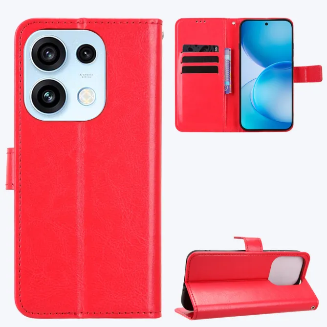 Housse Oppo Reno 16 Portefeuille Effet Cuir Patiné