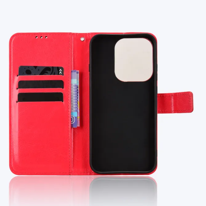 Housse Oppo Reno 16 Portefeuille Effet Cuir Patiné
