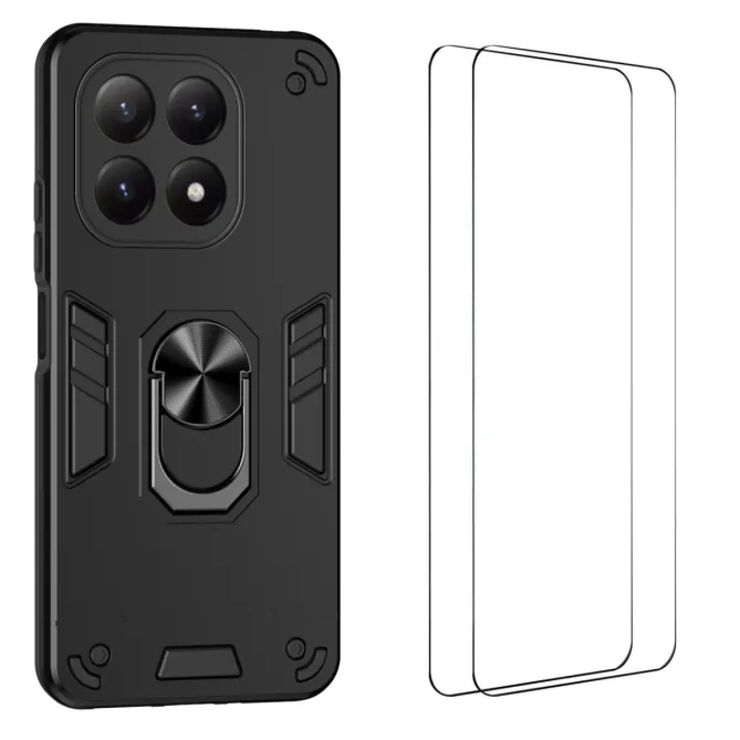 Coque Xiaomi 15T Ring Armor avec 2 Verres trempés