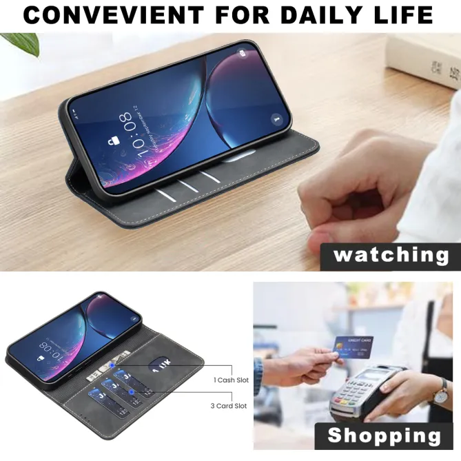 Housse Xiaomi 15T avec rabat Anti-RFID Grain Texturé