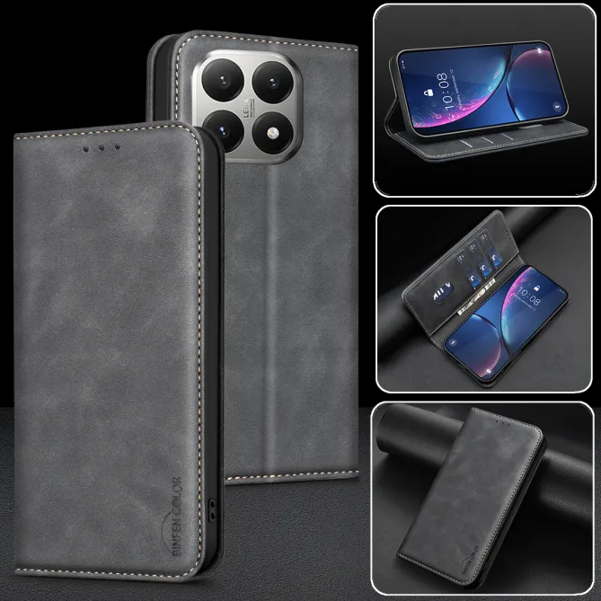 Housse Xiaomi 15T avec rabat Anti-RFID Grain Texturé
