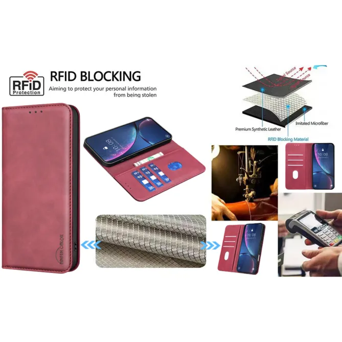 Housse Xiaomi 15T avec rabat Anti-RFID Grain Texturé