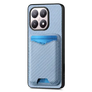 Coque Xiaomi 15T Porte-Carte Fibre de Carbone Béquille
