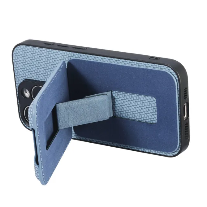 Coque Xiaomi 15T Porte-Carte Fibre de Carbone Béquille