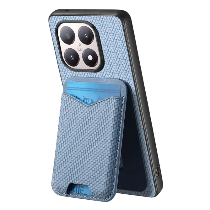 Coque Xiaomi 15T Porte-Carte Fibre de Carbone Béquille
