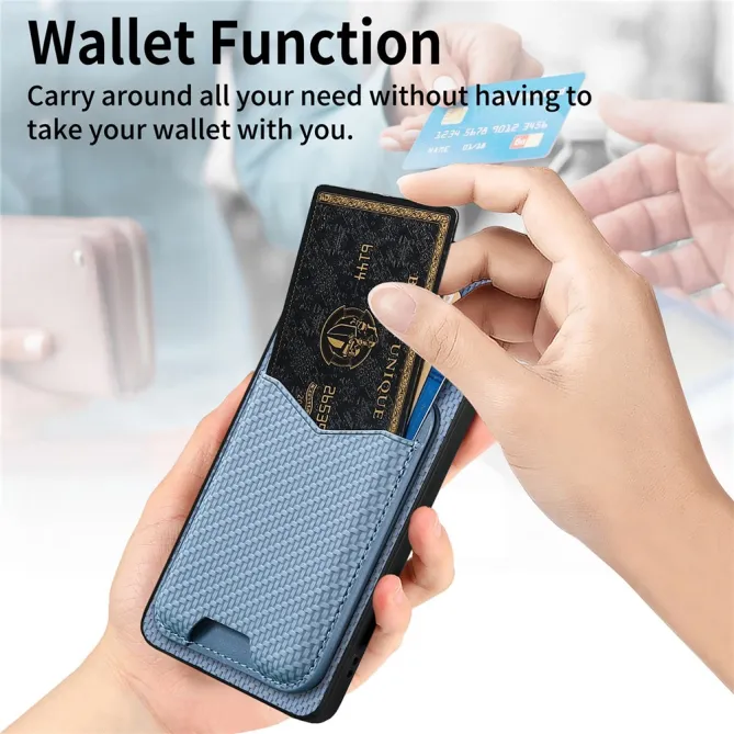 Coque Xiaomi 15T Porte-Carte Fibre de Carbone Béquille