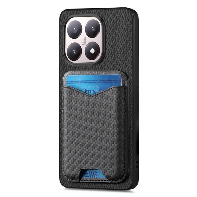 Coque Xiaomi 15T Porte-Carte Fibre de Carbone Béquille
