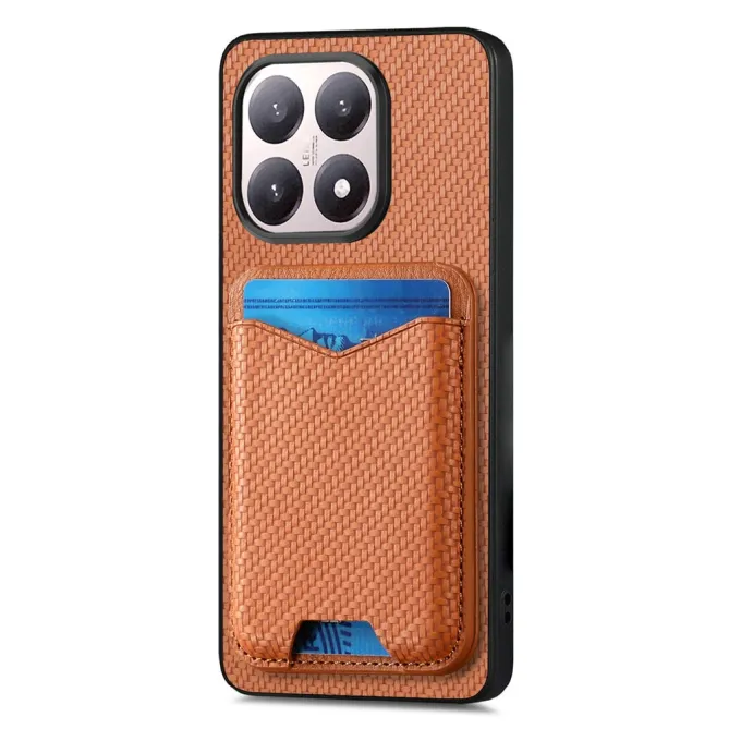Coque Xiaomi 15T Porte-Carte Fibre de Carbone Béquille