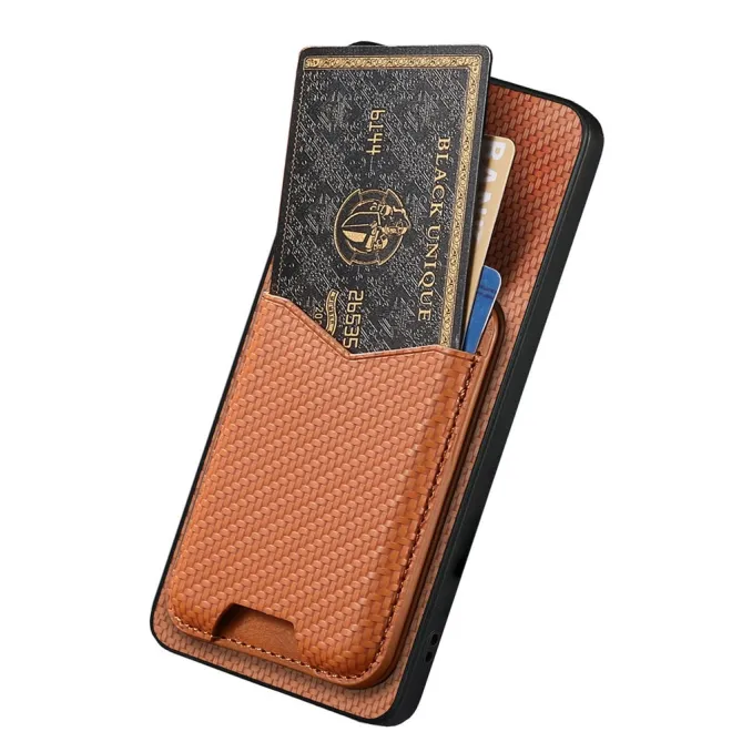 Coque Xiaomi 15T Porte-Carte Fibre de Carbone Béquille