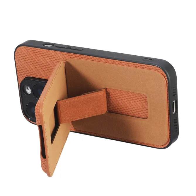 Coque Xiaomi 15T Porte-Carte Fibre de Carbone Béquille