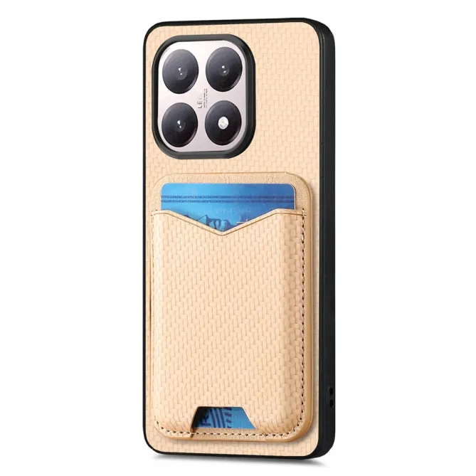 Coque Xiaomi 15T Porte-Carte Fibre de Carbone Béquille