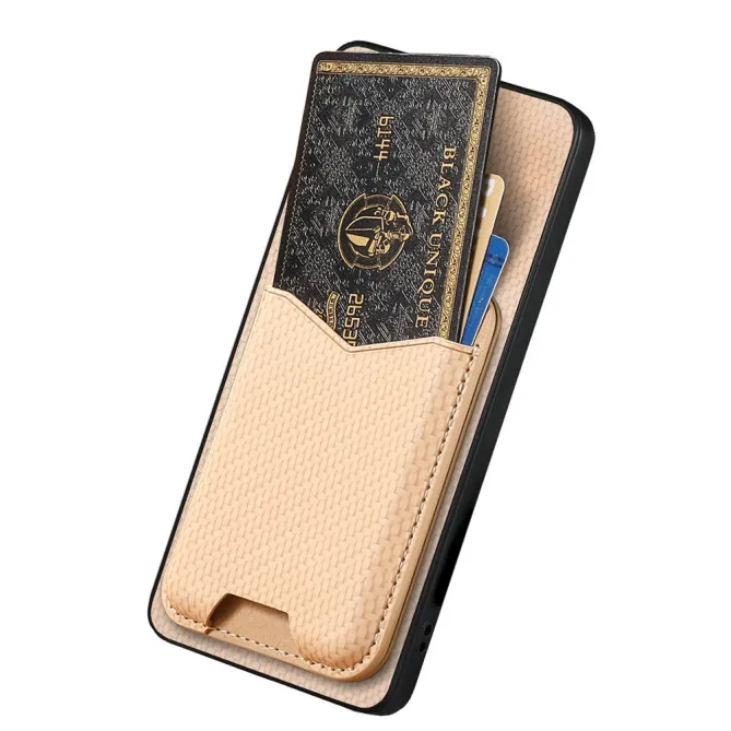 Coque Xiaomi 15T Porte-Carte Fibre de Carbone Béquille