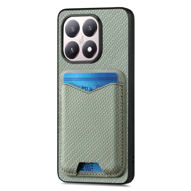 Coque Xiaomi 15T Porte-Carte Fibre de Carbone Béquille