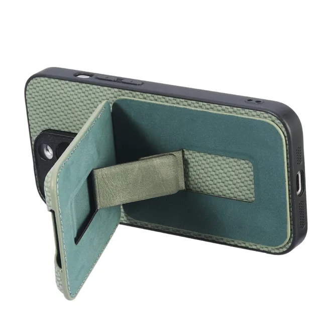 Coque Xiaomi 15T Porte-Carte Fibre de Carbone Béquille