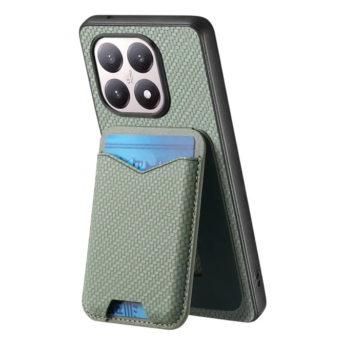 Coque Xiaomi 15T Porte-Carte Fibre de Carbone Béquille