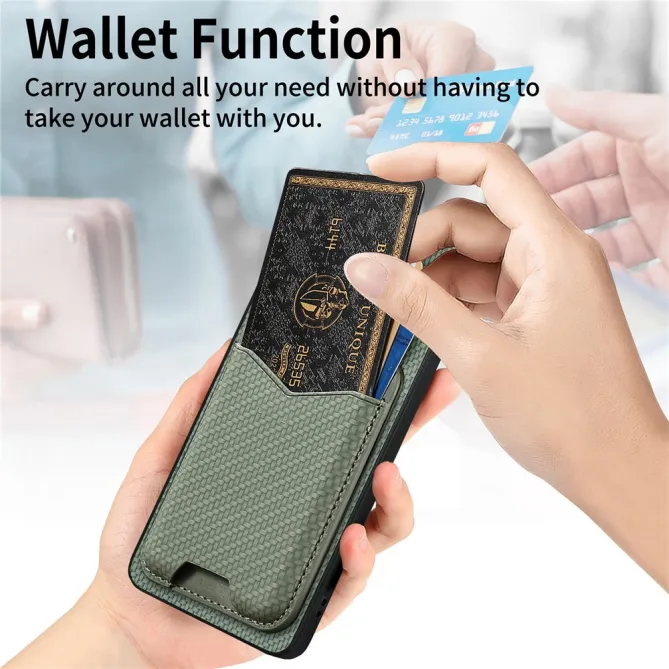 Coque Xiaomi 15T Porte-Carte Fibre de Carbone Béquille