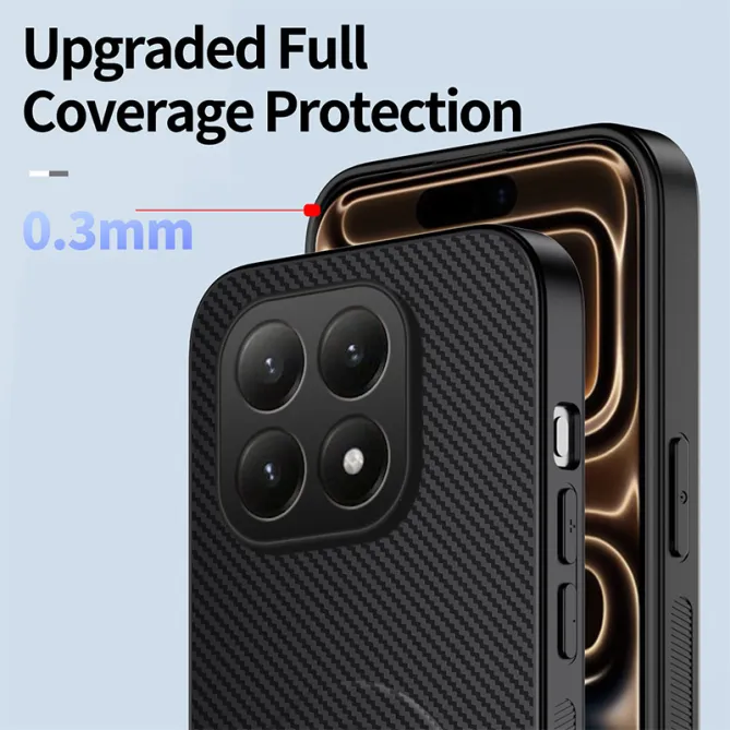 Coque Xiaomi 15T Fibre de Carbone Support Rétractable