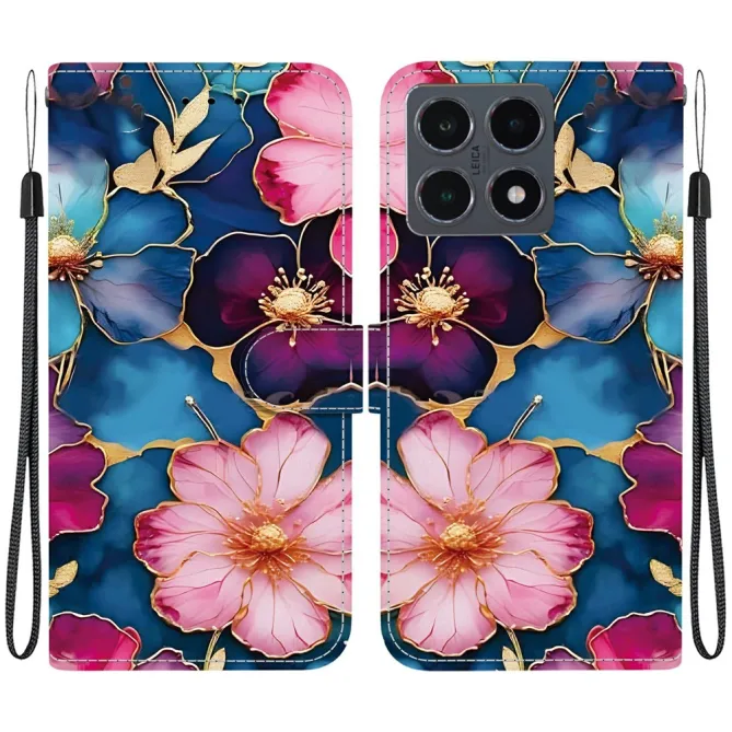 Housse Xiaomi 15T Fleurs Liserés Dorés