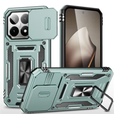 Coque Xiaomi 15T Cache Caméra Coulissant et Anneau Béquille