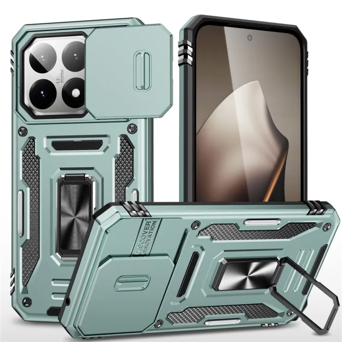 Coque Xiaomi 15T Cache Caméra Coulissant et Anneau Béquille