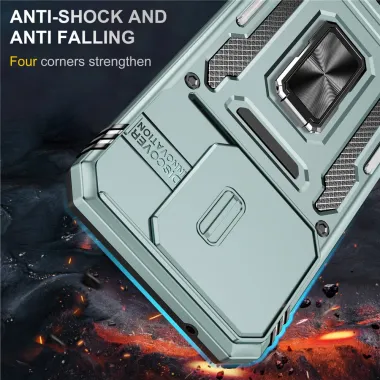 Coque Xiaomi 15T Cache Caméra Coulissant et Anneau Béquille