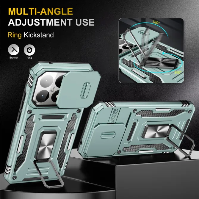 Coque Xiaomi 15T Cache Caméra Coulissant et Anneau Béquille