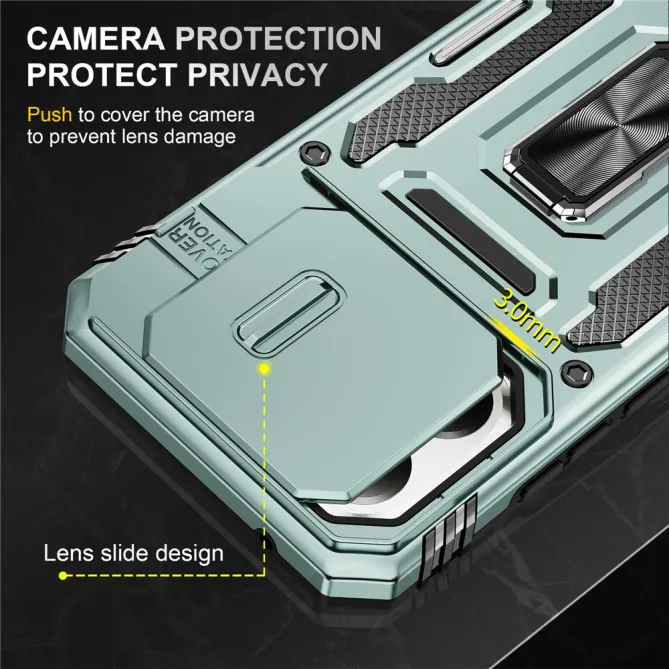 Coque Xiaomi 15T Cache Caméra Coulissant et Anneau Béquille