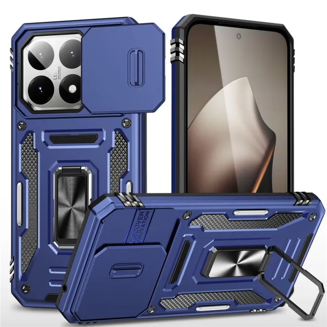 Coque Xiaomi 15T Cache Caméra Coulissant et Anneau Béquille