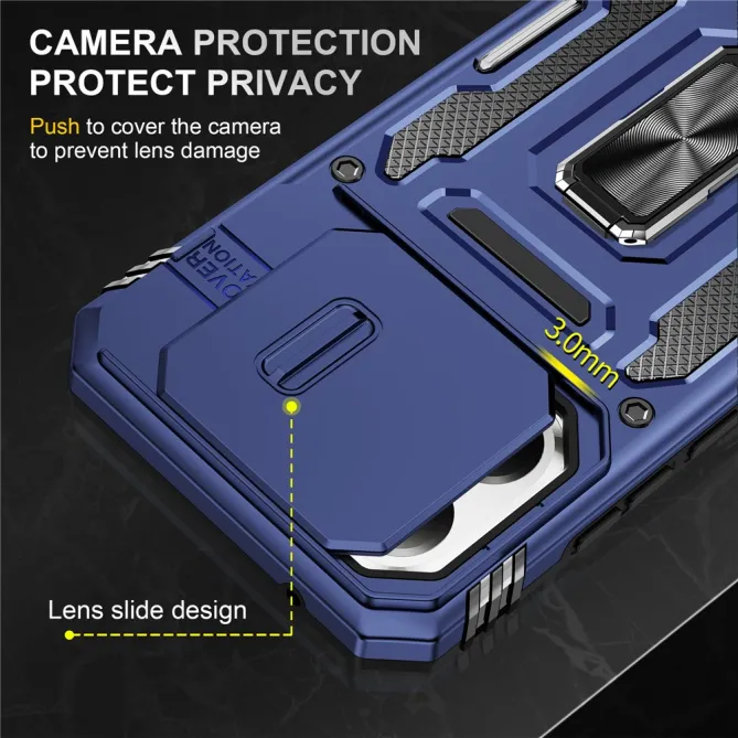 Coque Xiaomi 15T Cache Caméra Coulissant et Anneau Béquille