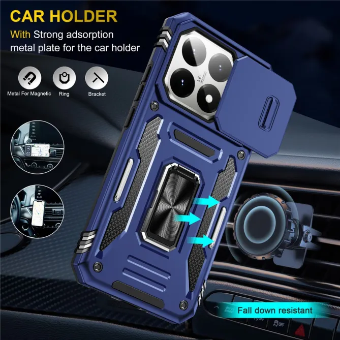 Coque Xiaomi 15T Cache Caméra Coulissant et Anneau Béquille