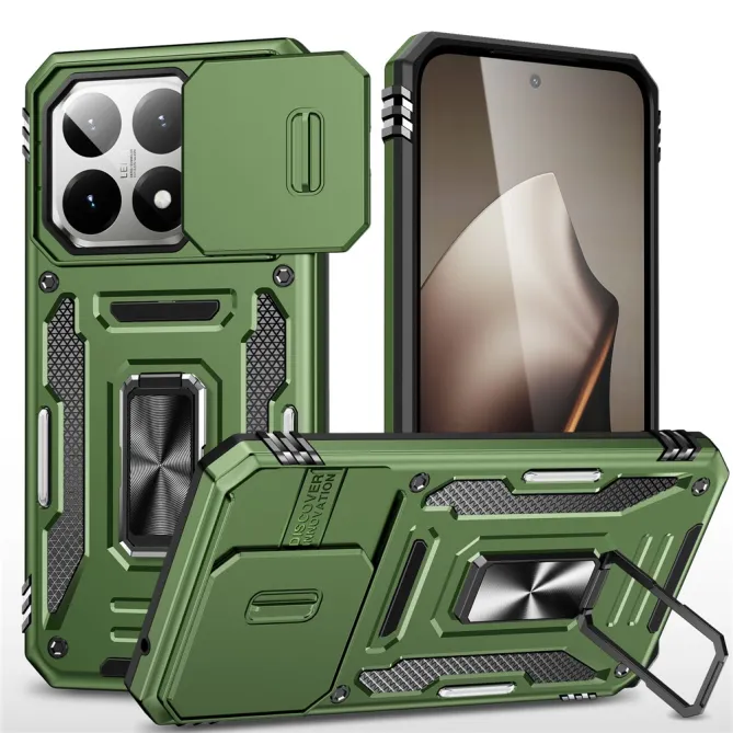 Coque Xiaomi 15T Cache Caméra Coulissant et Anneau Béquille