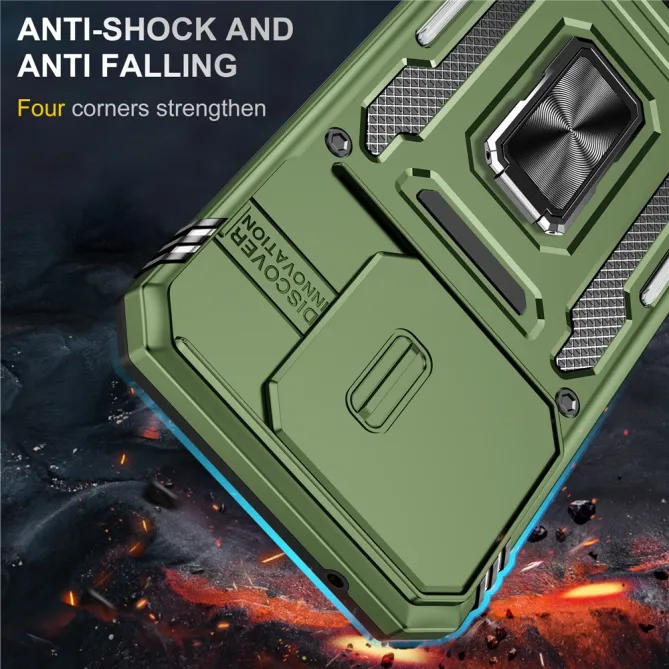 Coque Xiaomi 15T Cache Caméra Coulissant et Anneau Béquille