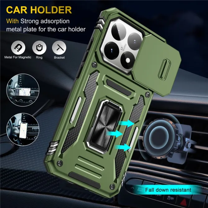 Coque Xiaomi 15T Cache Caméra Coulissant et Anneau Béquille
