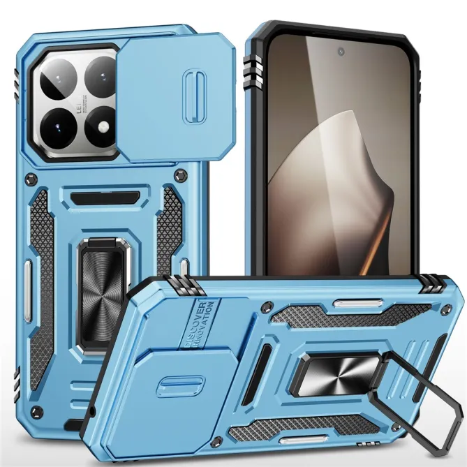 Coque Xiaomi 15T Cache Caméra Coulissant et Anneau Béquille