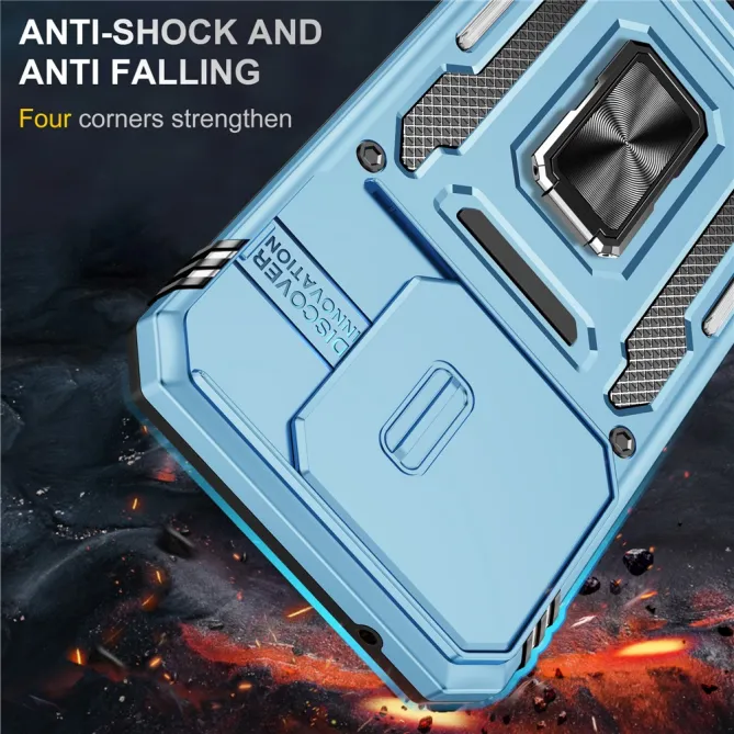 Coque Xiaomi 15T Cache Caméra Coulissant et Anneau Béquille