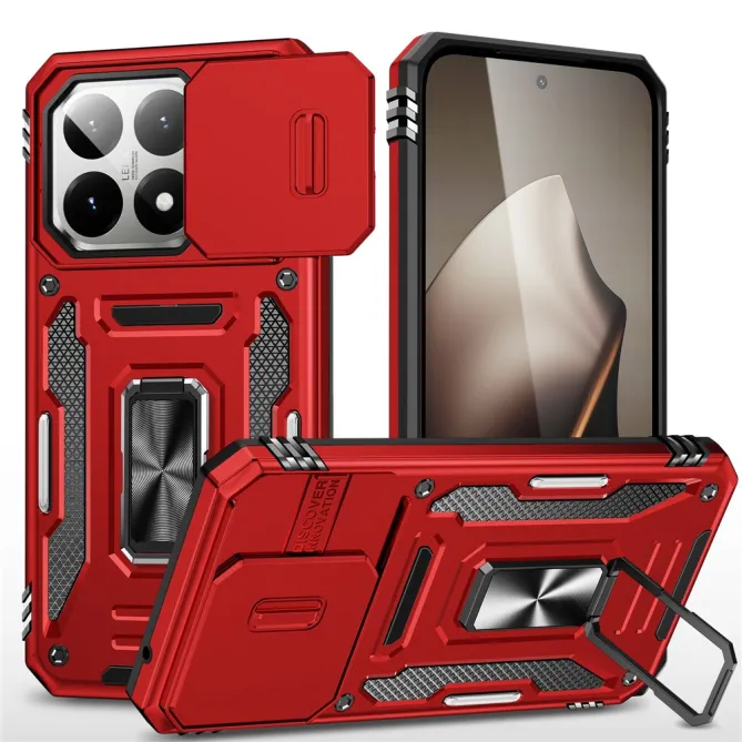 Coque Xiaomi 15T Cache Caméra Coulissant et Anneau Béquille