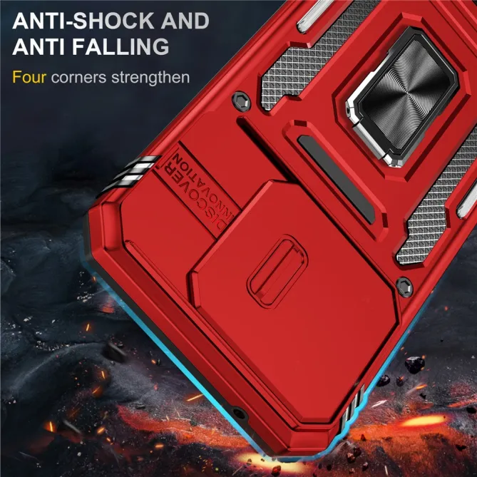 Coque Xiaomi 15T Cache Caméra Coulissant et Anneau Béquille