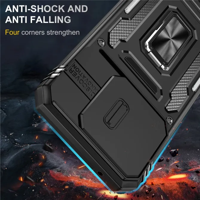 Coque Xiaomi 15T Cache Caméra Coulissant et Anneau Béquille