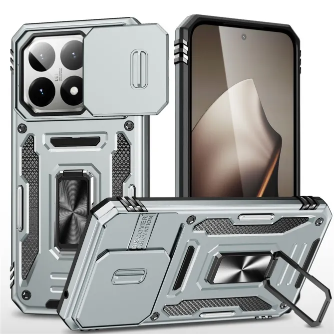 Coque Xiaomi 15T Cache Caméra Coulissant et Anneau Béquille