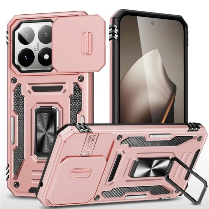 Coque Xiaomi 15T Cache Caméra Coulissant et Anneau Béquille