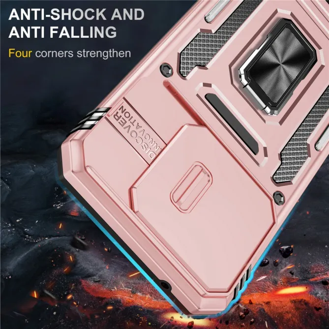 Coque Xiaomi 15T Cache Caméra Coulissant et Anneau Béquille