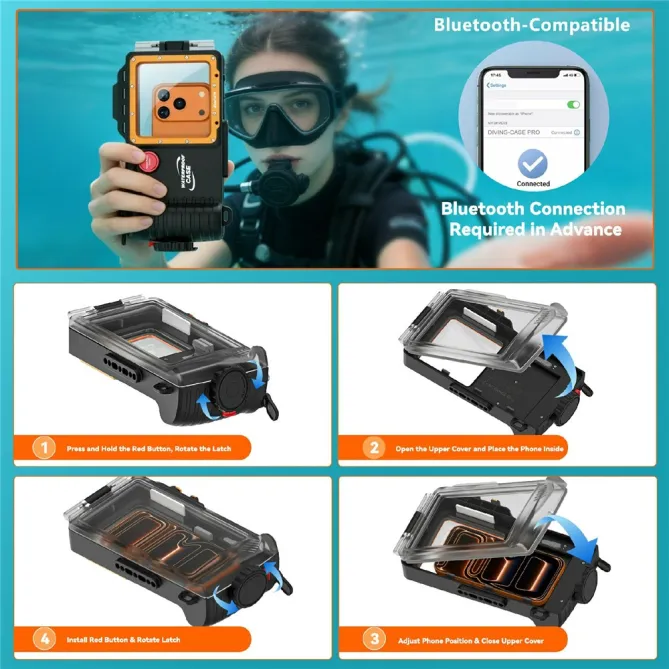 Caisson Étanche iPhone 17 Plongée 45 m Photo et Vidéo Sous-Marine