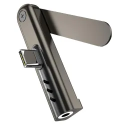 Adaptateur Audio USB-C vers Jack 3,5mm avec Support Pliable iPhone 15-17