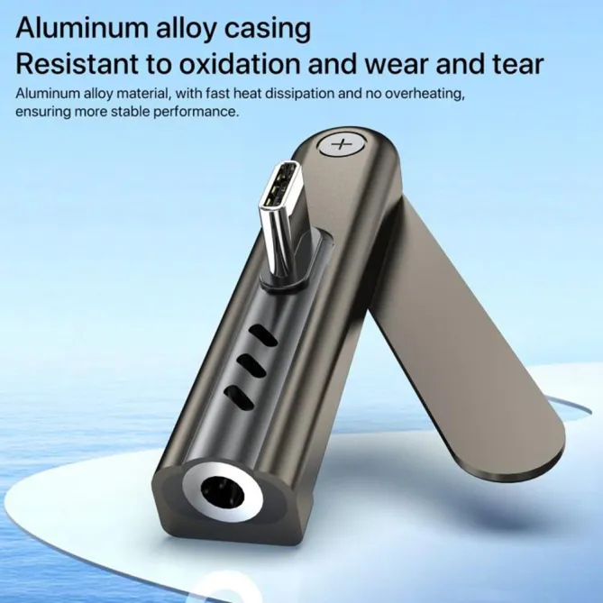 Adaptateur Audio USB-C vers Jack 3,5mm avec Support Pliable iPhone 15-17