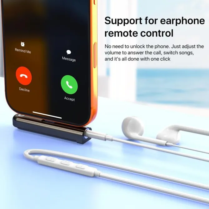 Adaptateur Audio USB-C vers Jack 3,5mm avec Support Pliable iPhone 15-17