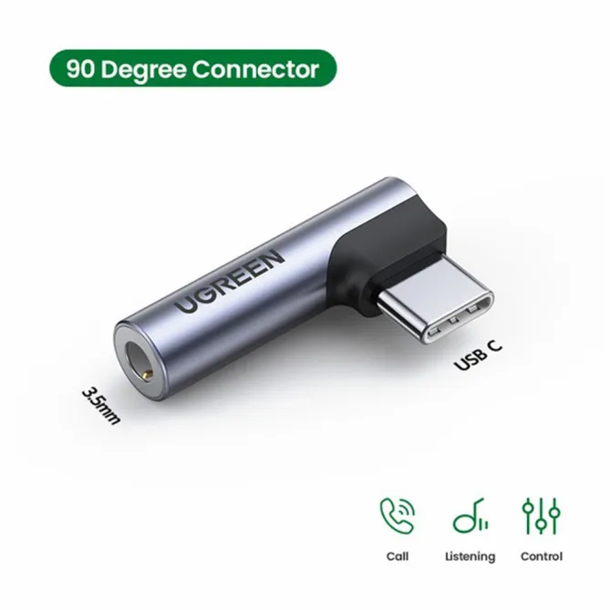 Adaptateur Audio USB-C vers Jack 3,5mm Ugreen Coudé