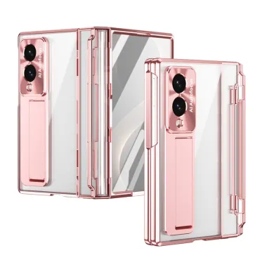 Coque Samsung Galaxy Z Fold 8 Transparente Contour Chromé avec Béquille
