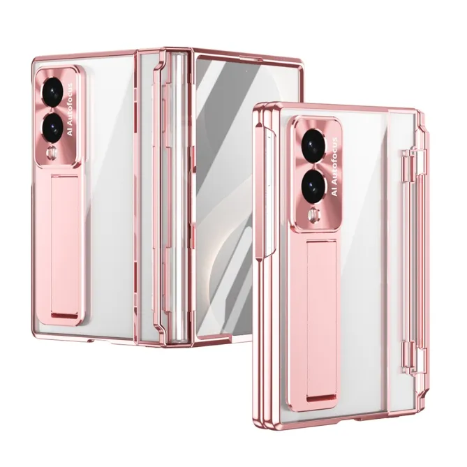 Coque Samsung Galaxy Z Fold 8 Transparente Contour Chromé avec Béquille